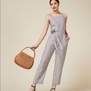 Reformation Linen Belted Jumpsuit